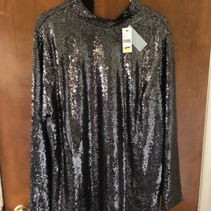 Lane Bryant long sleeve sequin shirt